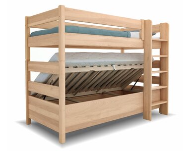 Poschodová posteľ s úložným priestorom JUNIOR 10, masiv buk Poschodová posteľ s úložným priestorom JUNIOR 10, masiv buk