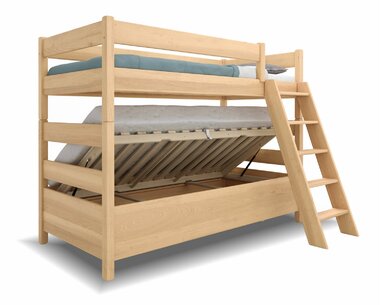 Poschodová posteľ s úložným priestorom JUNIOR 11, masív buk Poschodová posteľ s úložným priestorom JUNIOR 11, masív buk