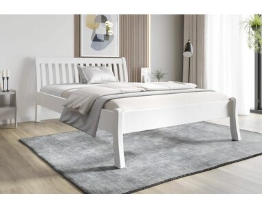 Drevená posteľ Nordica biela, 160x200cm, masív borovica Drevená posteľ Nordica biela, 160x200cm, masív borovica