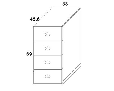 Komoda zásuvková D407/BC-Domino, masív buk Komoda zásuvková D407/BC-Domino, masív buk