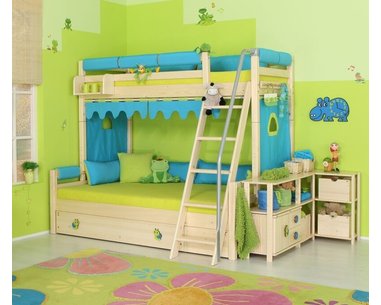 Palanda pre 3 deti DOMINO D909-TZ, masív smrek Palanda pre 3 deti DOMINO D909-TZ, masív smrek