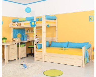 Poschodová posteľ posuvná DOMINO D910, masív smrek Poschodová posteľ posuvná DOMINO D910, masív smrek