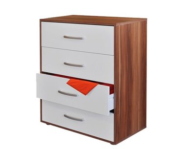 Zásuvková komoda IA61502, orech-biela Zásuvková komoda IA61502, orech-biela