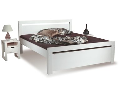 Zvýšená posteľ z masívu RHINO II. senior A0548B 160x200, smrek - biela Zvýšená posteľ z masívu RHINO II. senior A0548B 160x200, smrek - biela