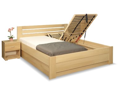 Zvýšená posteľ s úložným priestorom Rita, 160x200, 180x200, masív buk Zvýšená posteľ s úložným priestorom Rita, 160x200, 180x200, masív buk