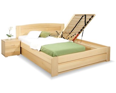 Posteľ z masívu s úložným priestorom Justina, 160x200cm, 180x200cm, masív buk Posteľ z masívu s úložným priestorom Justina, 160x200cm, 180x200cm, masív buk