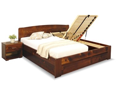 Posteľ z masívu s úložným priestorom Justina, 160x200cm 180x200cm, masív smrek Posteľ z masívu s úložným priestorom Justina, 160x200cm 180x200cm, masív smrek