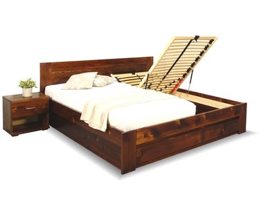 Posteľ s úložným priestorom Jirka, 160x200, 180x200, masív smrek Posteľ s úložným priestorom Jirka, 160x200, 180x200, masív smrek