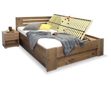 Zvýšená posteľ dvojlôžko s úložným priestorom ROSA, masív smrek, 160x220 Zvýšená posteľ dvojlôžko s úložným priestorom ROSA, masív smrek, 160x220