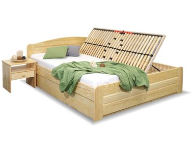 Posteľ dvojlôžko s úložným priestorom LADA, 160x220cm, masív borovica Posteľ dvojlôžko s úložným priestorom LADA, 160x220cm, masív borovica