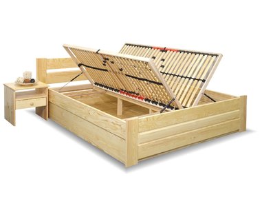 Posteľ dvojlôžko s úložným priestorom Hanka, 160x220cm, masív borovica Posteľ dvojlôžko s úložným priestorom Hanka, 160x220cm, masív borovica