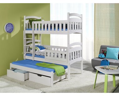 Poschodová posteľ pre 3 deti DOMI, masív borovica Poschodová posteľ pre 3 deti DOMI, masív borovica