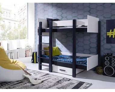 Detská poschodová posteľ so zábranou a úložným priestorom Astor, masív borovica Detská poschodová posteľ so zábranou a úložným priestorom Astor, masív borovica