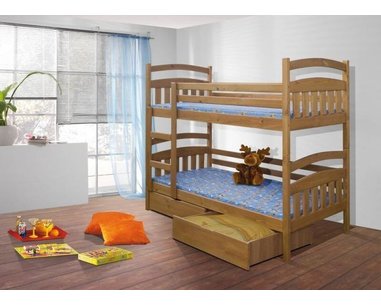 Poschodová posteľ s úložným priestorom JAKUB, masív borovica Poschodová posteľ s úložným priestorom JAKUB, masív borovica