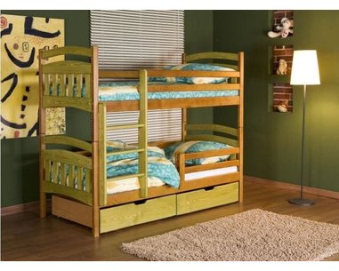 Poschodová posteľ pre 2 deti JAKUB II., masív borovica Poschodová posteľ pre 2 deti JAKUB II., masív borovica